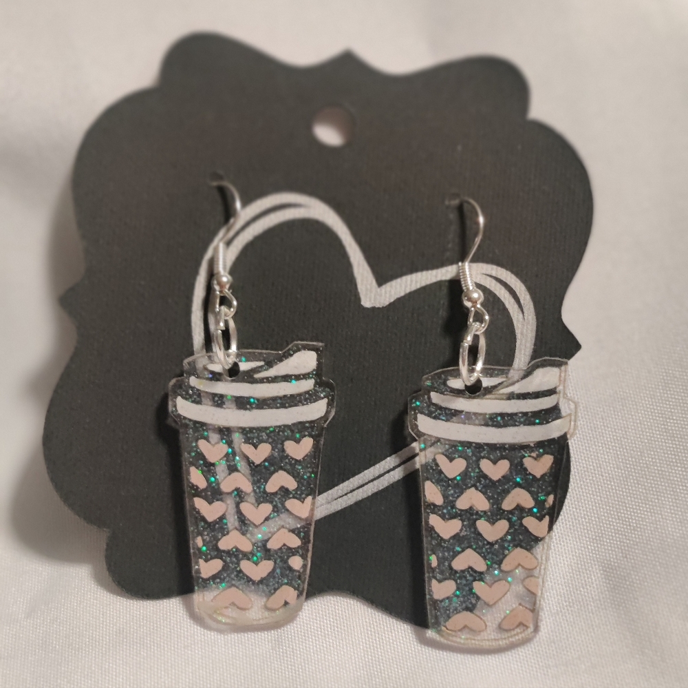 Coffee cup earrings